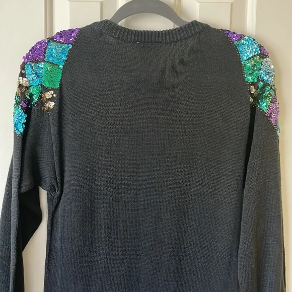 VINTAGE MISTER NOAH Sequin Sweater Dress Size S - Picture 2 of 6